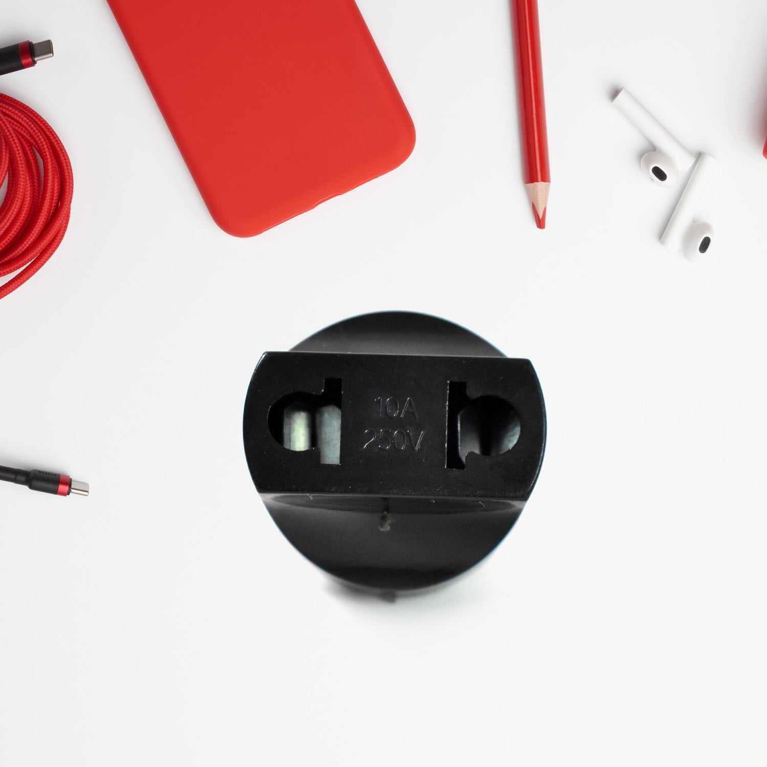 Your Brand 2 pin plug adapter in black for connecting electronic devices safely