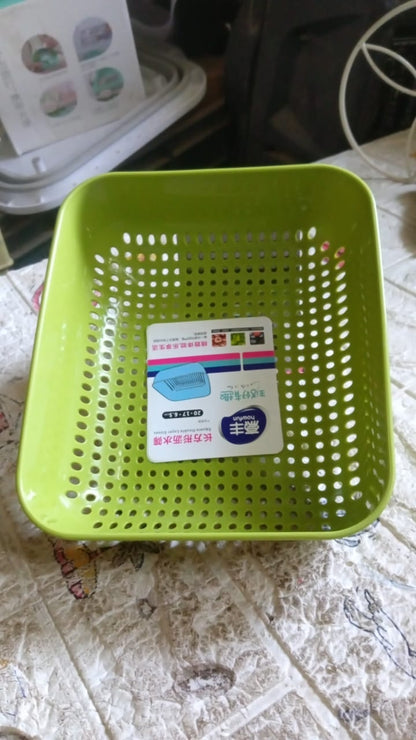Multipurpose Small Plastic Kitchen Basket, Vegetables and Fruits Washing, Basket (20x17 Cm) Your Brand
