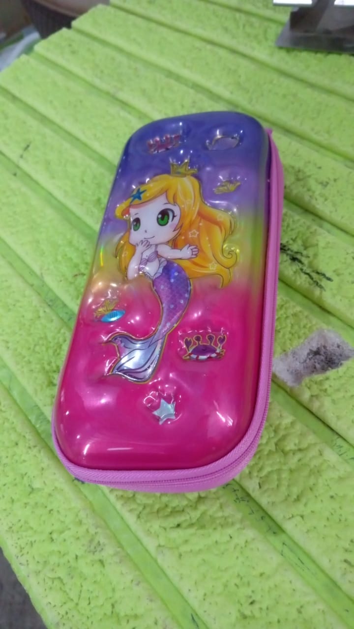 3D Cartoon Zipper Compass Box, Pencil Box (1 Pc / Mix Design) Your Brand