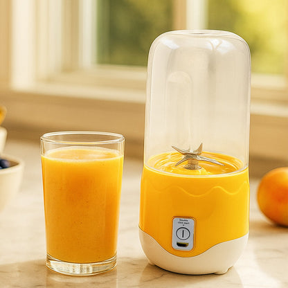 Portable Electric USB Juice Maker 6 blade Blender Grinder Mixer Personal Size, USB Rechargeable Mini Juicer for Smoothies and Shakes with Juicer Cup - 400ml Your Brand