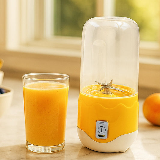 Portable Electric USB Juice Maker 6 blade Blender Grinder Mixer Personal Size, USB Rechargeable Mini Juicer for Smoothies and Shakes with Juicer Cup - 400ml Your Brand