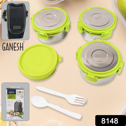 Stainless Steel Tiffin Lunch Box Container / Dabba with 4 Side Clip Lock Lid for Office & School Use/ Food Grade / Air Tight / Easy to Carry / Leak Proof Your Brand