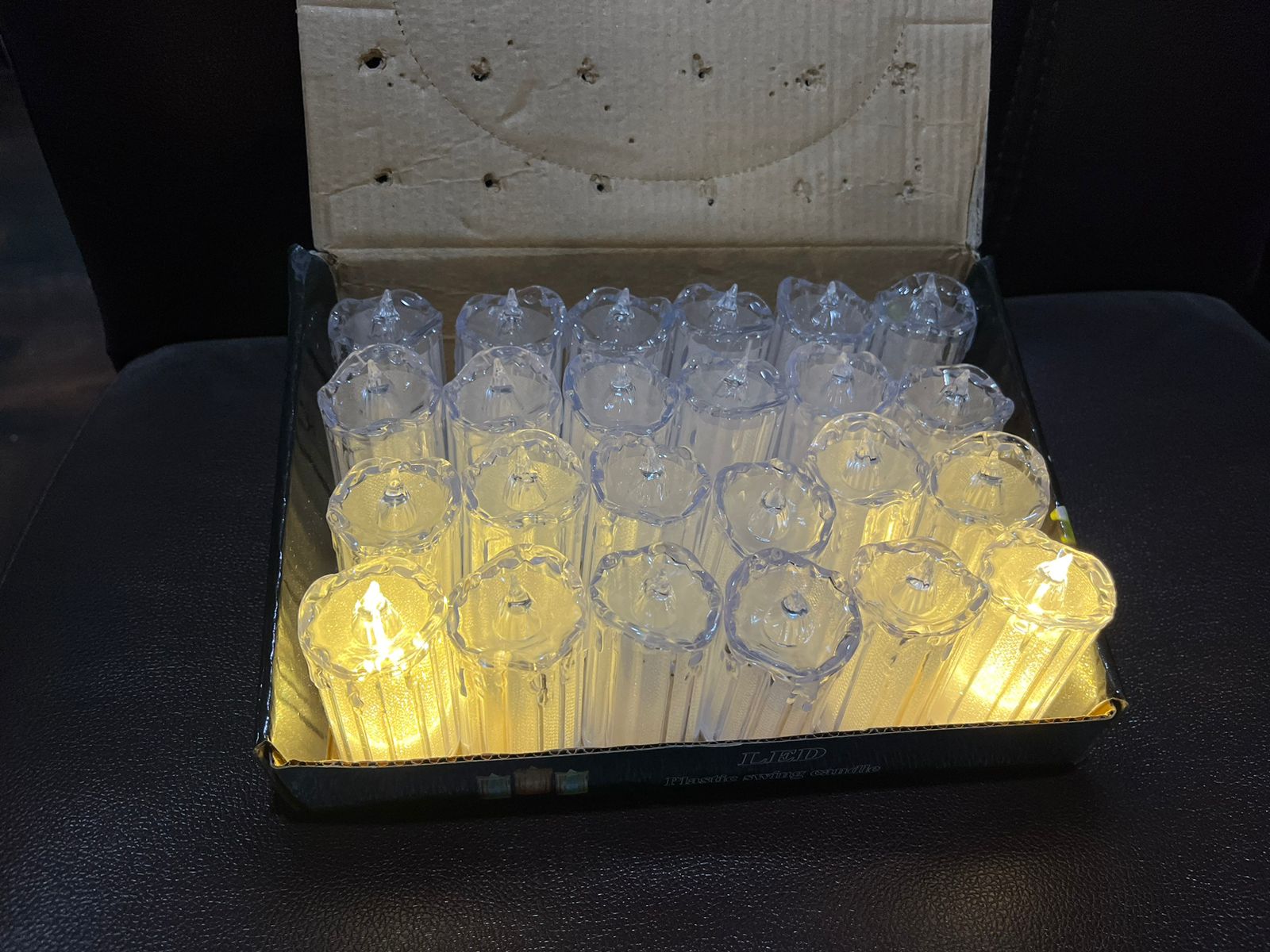 24 Pc Flameless and Smokeless Decorative Melting Candles LED Tea Light Candle Flickering Electronic Candle, Diwali Your Brand