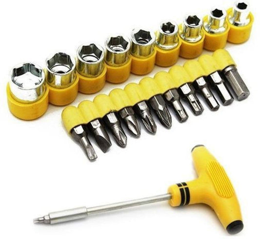 24pcs T shape screwdriver set Batch Head Ratchet Pawl Socket Spanner hand tools Your Brand
