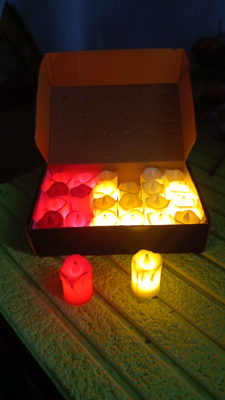 Flameless Melted Design Candles for Decoration, Diwali (1 pc) Your Brand