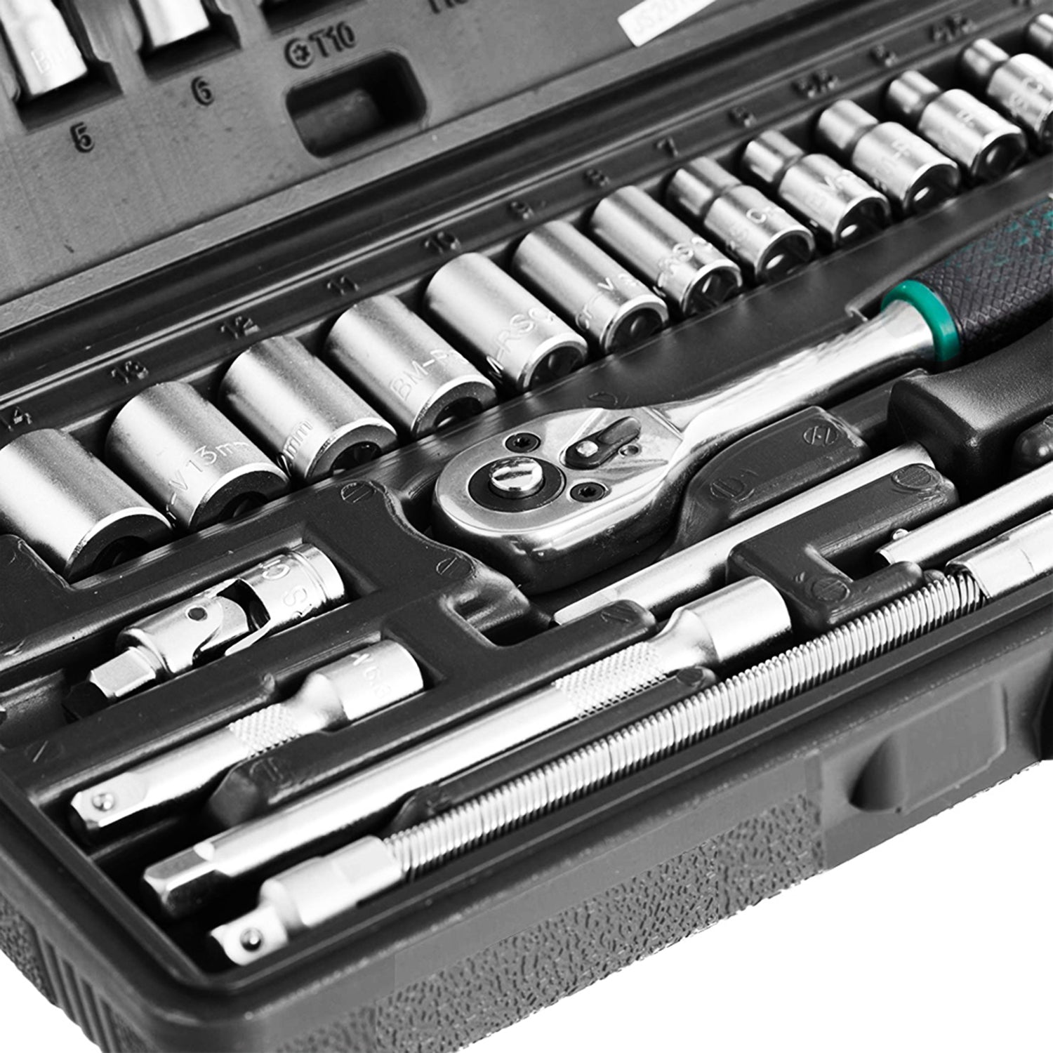 46pcs Metal 1 / 4"" Socket Set (Black, 46pcs) Your Brand