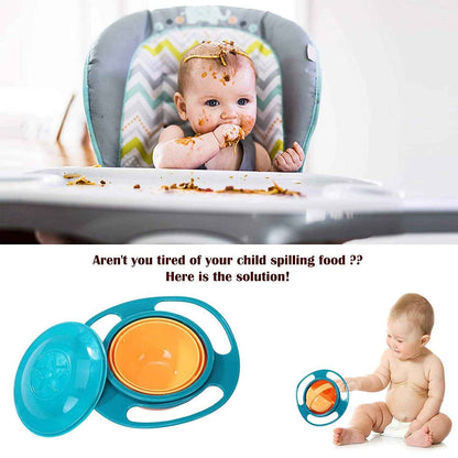 Portable Non Spill Feeding Toddler Gyro Bowl 360 Degree Rotating Dish