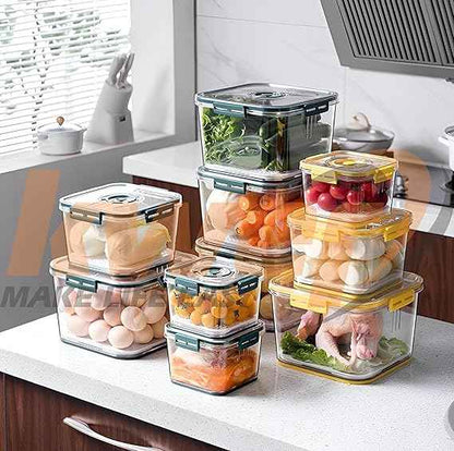 Fridge Storage Container with Time keeping on Top Lid