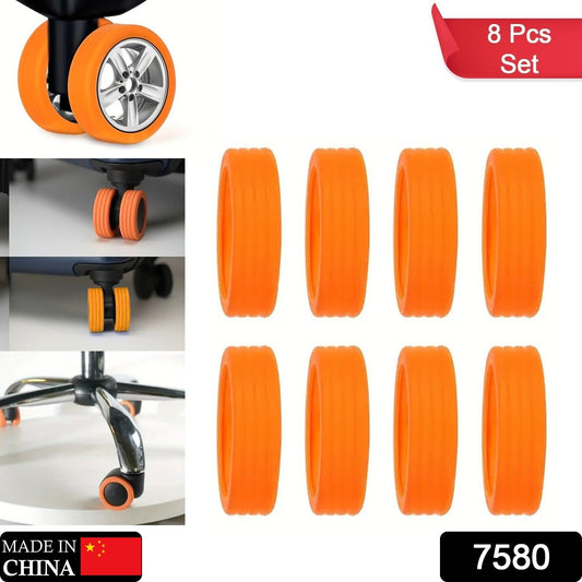 Silicone Luggage Wheel Covers – Noise Reduction & Protection (8 Pcs) Your Brand