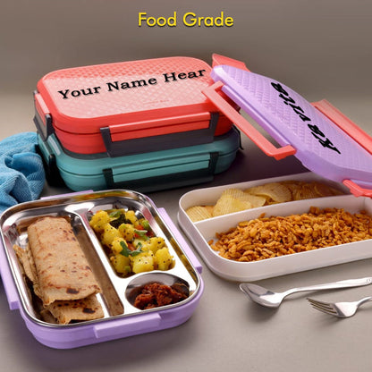 Customized Break Time Lunch Box Steel Plate Multi Compartment Lunch Box Carry To All Type lunch In Lunch Box & Premium Quality Lunch Box ideal For Office , School Kids & Travelling Ideal Your Brand