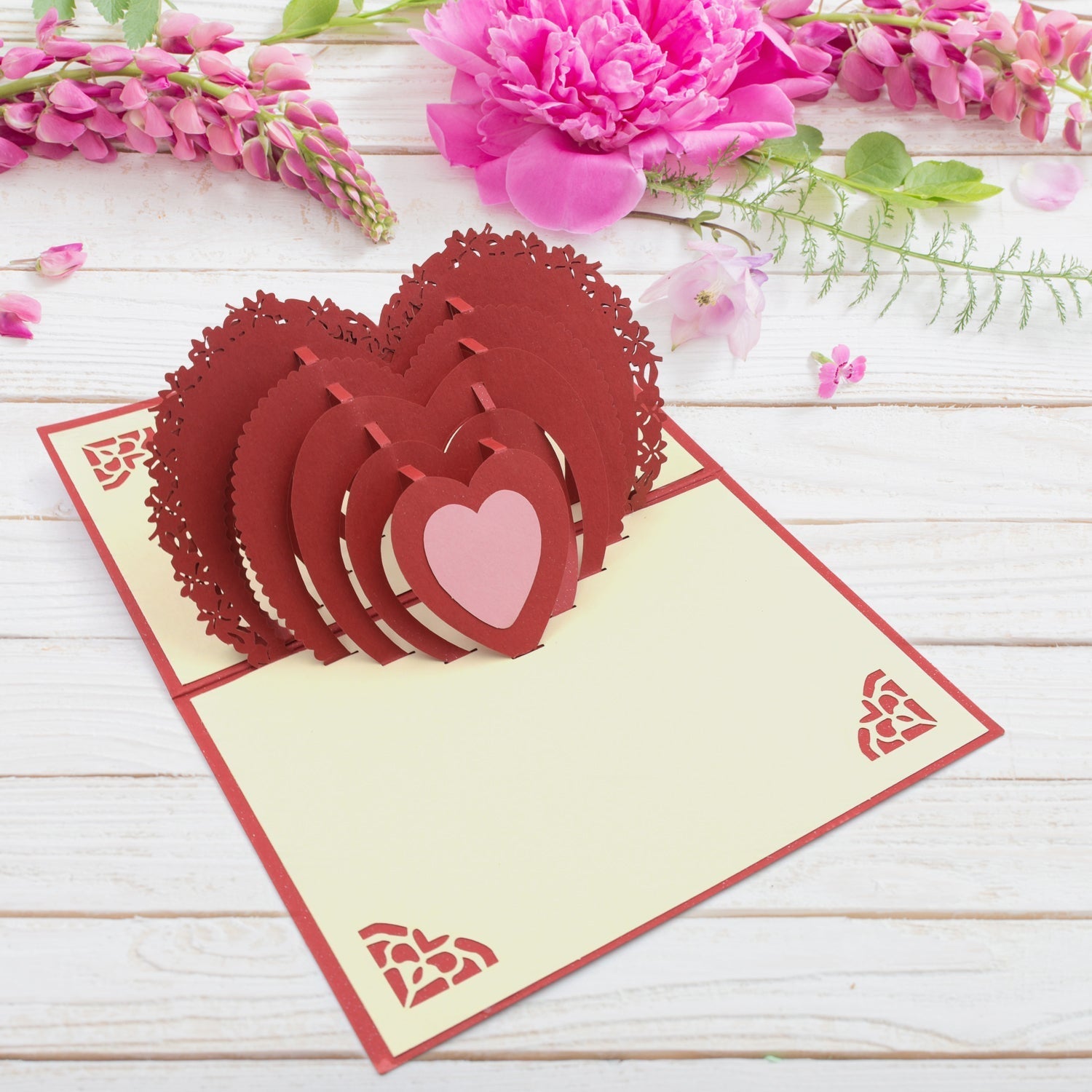 3D -Up Greeting Card (1 Pc): Birthday, Love, Christmas Your Brand