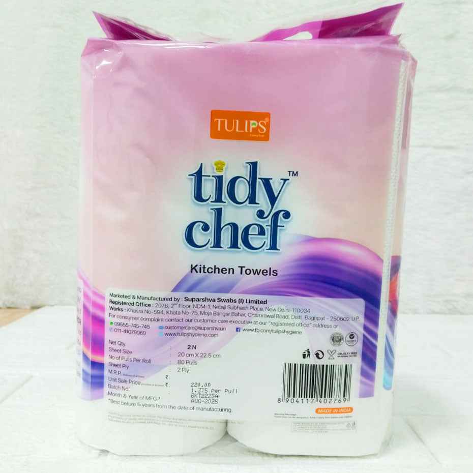 Tulips Tidy Chef Kitchen Towels – Pack of 2 Rolls