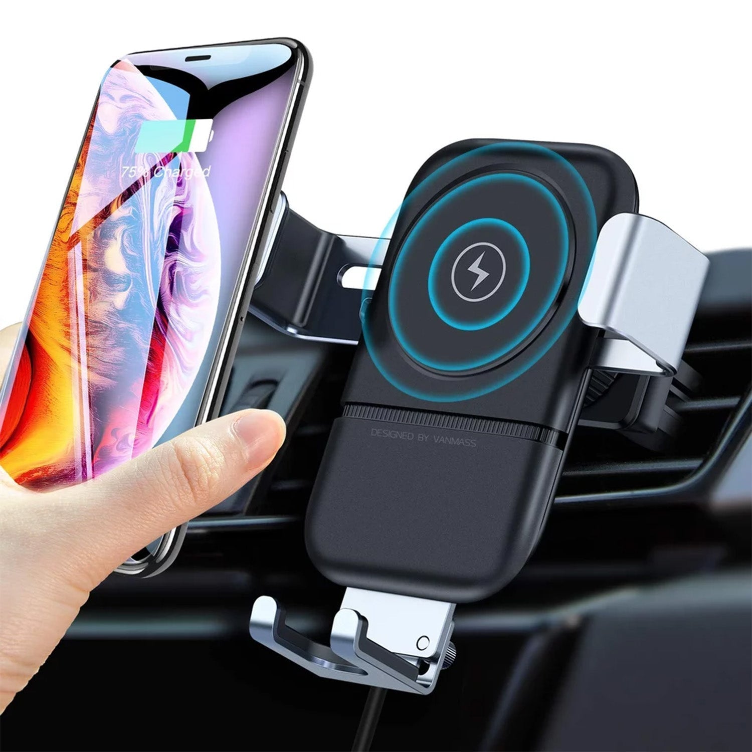 Car Phone Holder Wireless Car Charger 10W Qi Fast Charging Car Charger Gravity Auto Clamping 360Â° Rotation Air Vent Car Mount Holder Your Brand