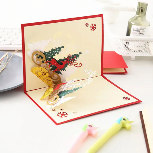 3D -Up Greeting Card (1 Pc): Birthday, Love, Christmas Your Brand