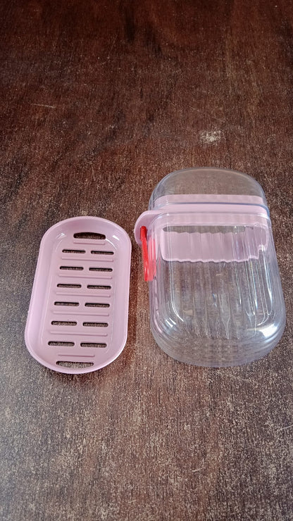 Multipurpose Plastic Soap Dish with Transparent Dust-Proof Lid, Sabudani (1 Pc) Your Brand