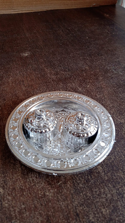 Round Shape Special Puja Thali, Kumkum Thali Holder (1 Pc / Small) Your Brand