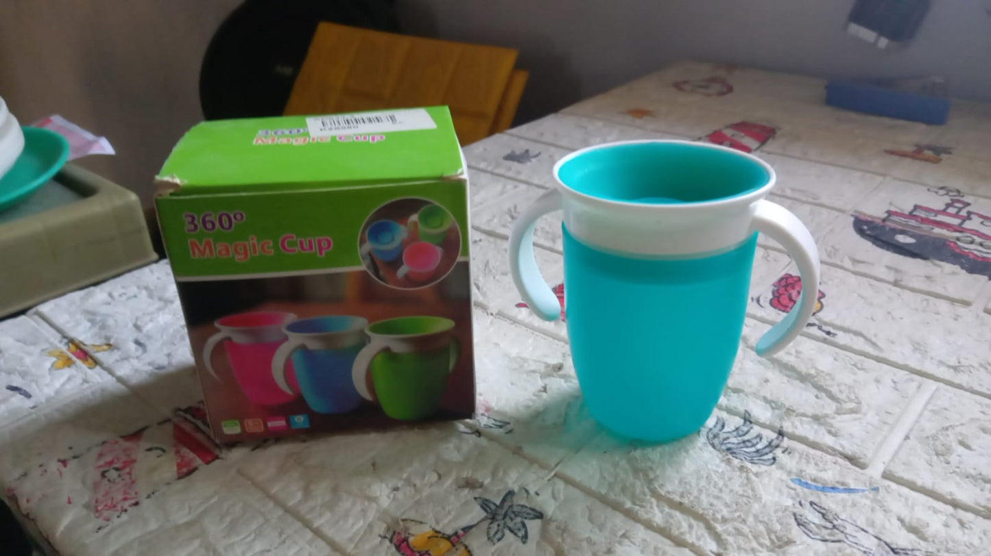 360d Magic Cup, Baby and Sippy Cup, Water and Weaning Cup 6+ to 12 Months, 7 oz/207 ml, Doidy Cup - Training Sippy Cups - Use from 3-6 Months to Toddler (1 Pc 207ML) Your Brand