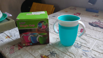 360d Magic Cup, Baby and Sippy Cup, Water and Weaning Cup 6+ to 12 Months, 7 oz/207 ml, Doidy Cup - Training Sippy Cups - Use from 3-6 Months to Toddler (1 Pc 207ML) Your Brand