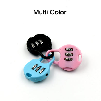 Set of multi-color 3 digit zipper locks for secure closure on bags and luggage