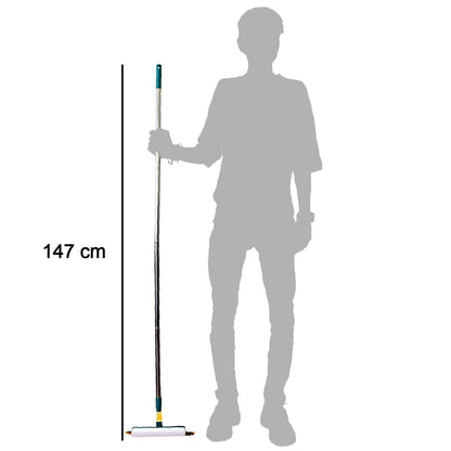 3-in-1 glass wiper for windows with long handle for easy reaching and efficient cleaning