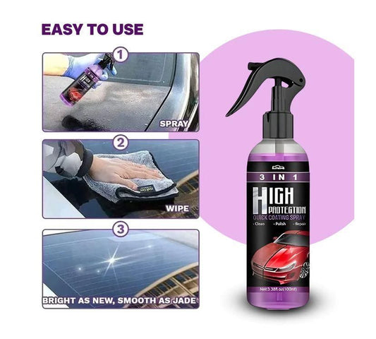 3 in 1 high protection coating spray for cleaning, polishing, and protecting surfaces easily