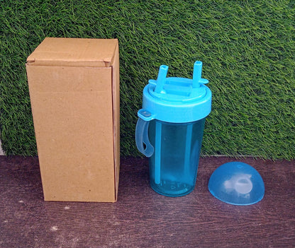 2 Drinks in 1 Cup Water Bottle, Stable Sturdy Dual Use Bottle 2 Straws for Shopping Travel for Outdoor Activities (1 Pc) Your Brand