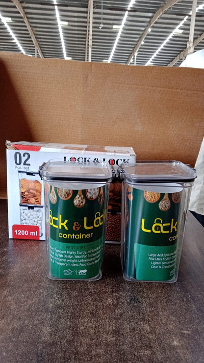 1200 ML Airtight Lock & Lock Food Storage Container Set – 2 Piece Your Brand