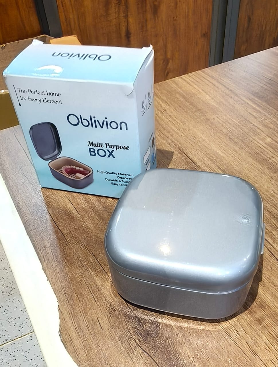 Oblivion Teeth Storage Box with Lid and Inner Tray, DENTURE CASE (1 Pc) Your Brand