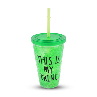 Plastic Drink Cup, Tea Coffee Tumbler with Lid and Straw (1 Pc) Your Brand