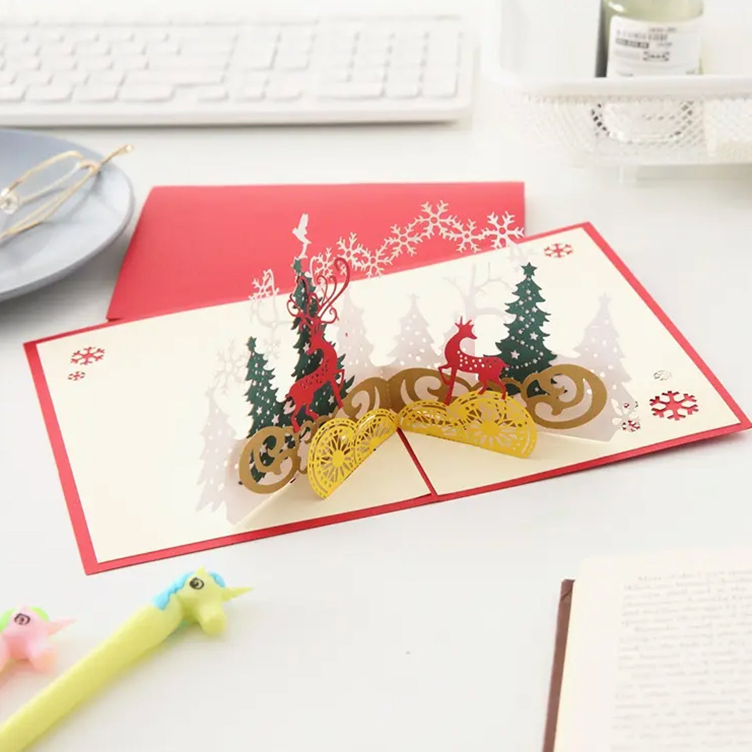 3D -Up Greeting Card (1 Pc): Birthday, Love, Christmas Your Brand