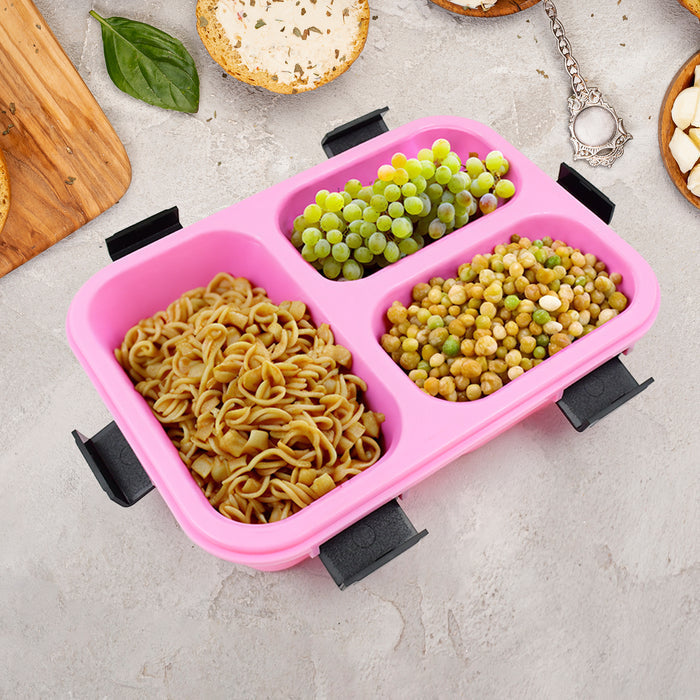 Customized Plastic 3 Compartment Insulated Lunch Box, Lunch Box (1 Pc) Your Brand