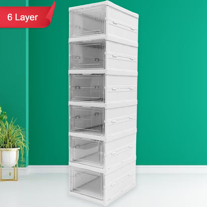 6-Layer Stackable Foldable Storage Organizer Cart for Clothes, Kitchen, Closet & Bathroom Your Brand