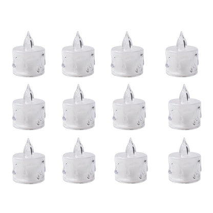 12 Pcs Flameless and Smokeless Decorative Acrylic Candles Transparent Led Tea Light Candle for Gifting, House, Diwali, Christmas, Festival, Events Decor Candles, Diwali Your Brand