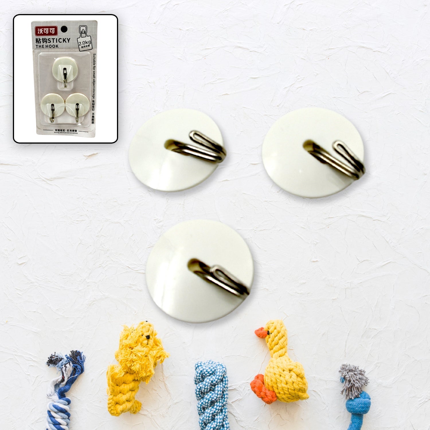Strong Self-Adhesive Hooks (2 Pc): Heavy Duty, Waterproof, All-Purpose Your Brand