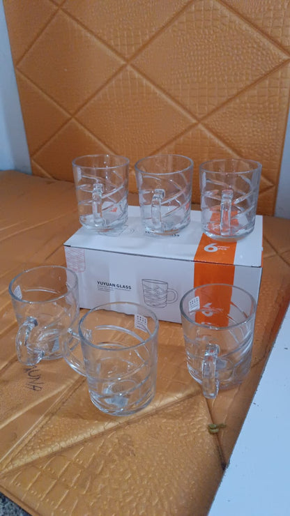 Glass Coffe & Tea Cup / Mug Enjoy Your Drink in Style, Water glass (6 pcs Set / 220 ML) Your Brand