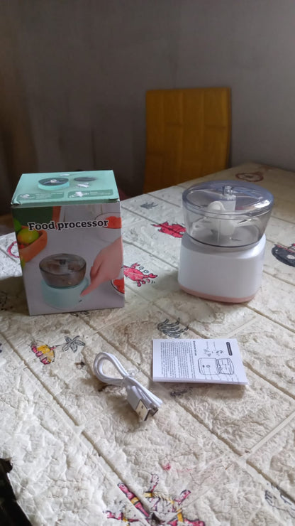 Portable Mini Food Processor Chopper Electric Veggie Chopper 3 Blades With Charching Cable Type C, Vegetable Chopper, Garlic Chopper Food Grinder for Chopping Ginger, Pepper Chili, Onion, Fruit, Meat Your Brand