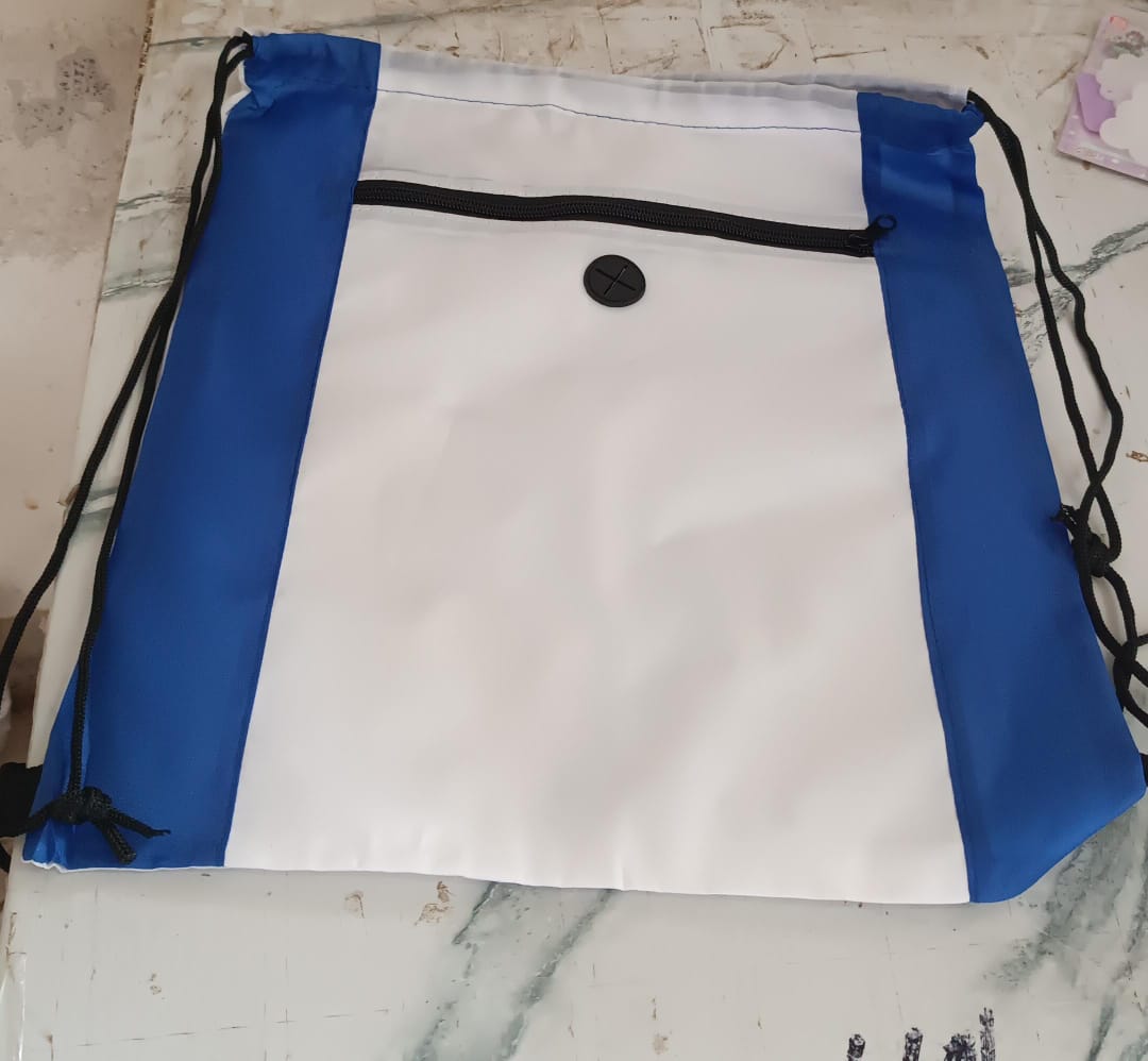 Drawstring Gym Bag with Zipper Pocket and Earphone Port (38x33 cm / 1 Pc) Your Brand