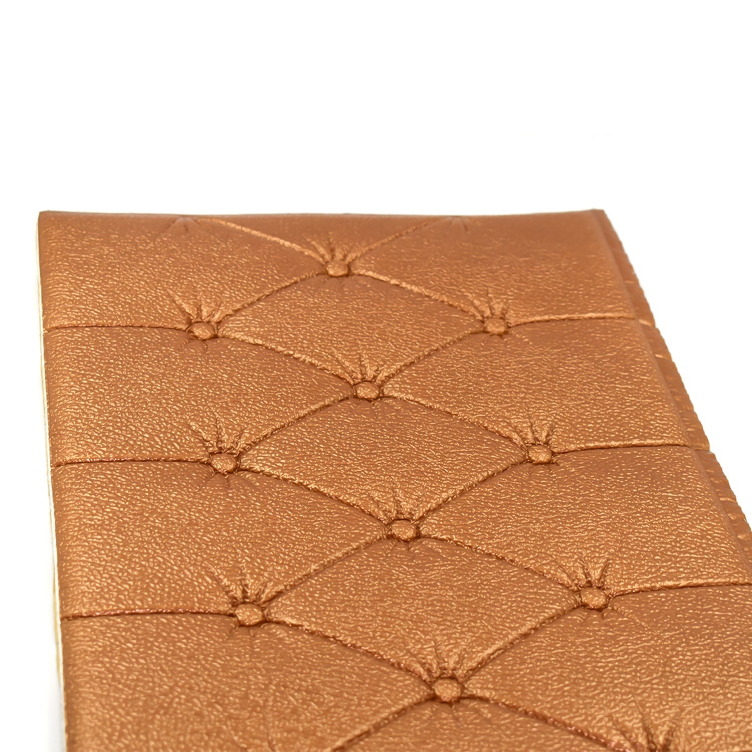 Textured 3D adhesive wallpaper in bronze with a diamond pattern for home decoration