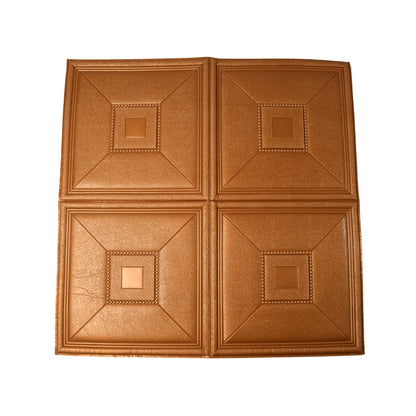 Stylish 3D foam wallpaper panels in gold for enhancing home decor and interior walls
