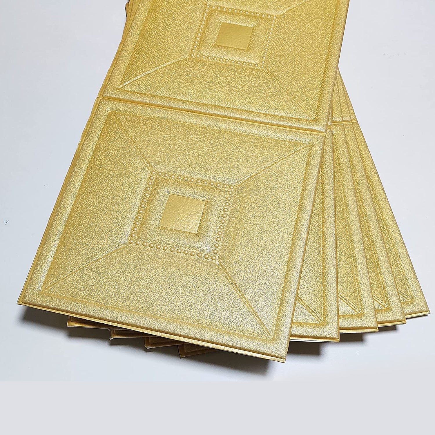 Your Brand 3D foam wallpaper panels in gold for enhancing home decor with stylish texture