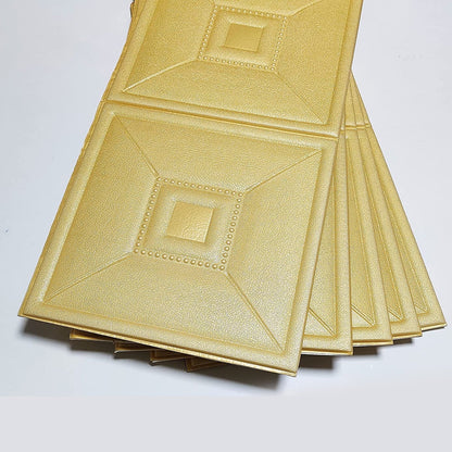 Your Brand 3D foam wallpaper panels in gold for enhancing home decor with stylish texture