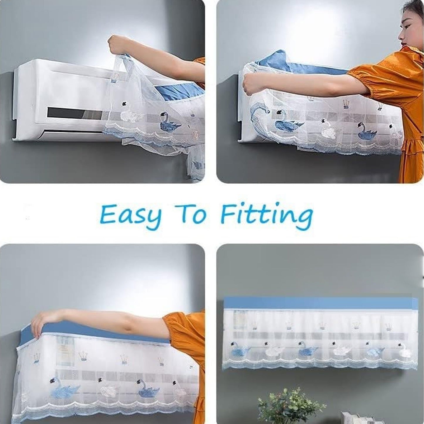 Folding Split AC Dust Cover – Washable, Dustproof (1 Pc, approx 1 Ton) Your Brand