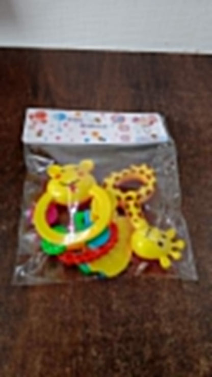 3 Pcs Set Colorful Animal Shape Baby Rattle Toy Your Brand
