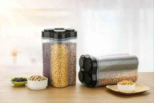 Plastic Lock Food Storage 4 Section Container 2500ml