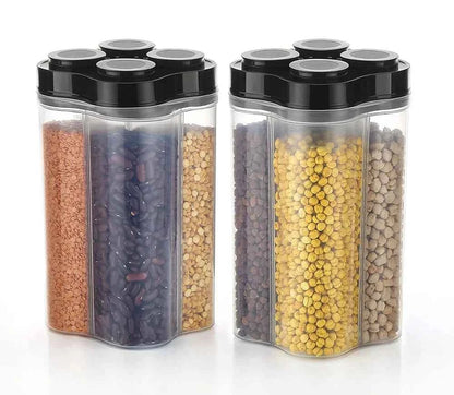 Plastic Lock Food Storage 4 Section Container 2500ml