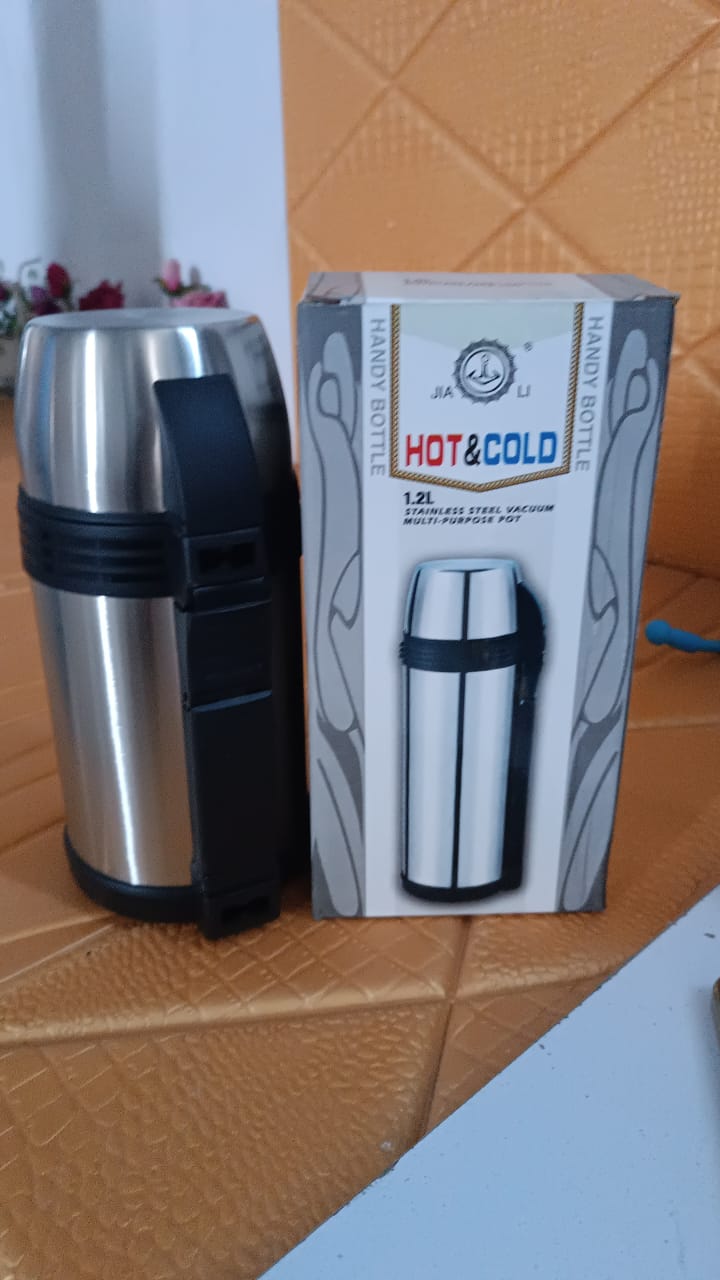 Portable Stainless Steel Coffee Tea Vacuum Flask Bottle (1200ml / 1.2L / 1 Pc) Your Brand