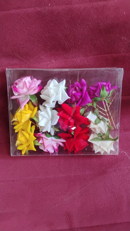 Colourful Flowing Flower Hair Pin (12 Pcs Set / Mix Color) Your Brand