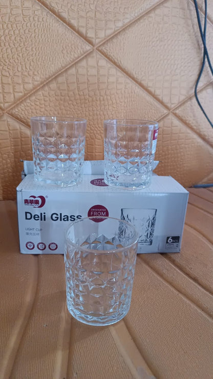 Premium Crystal-Style Glass Tumbler Set (6 Pc / 210 ML) Your Brand