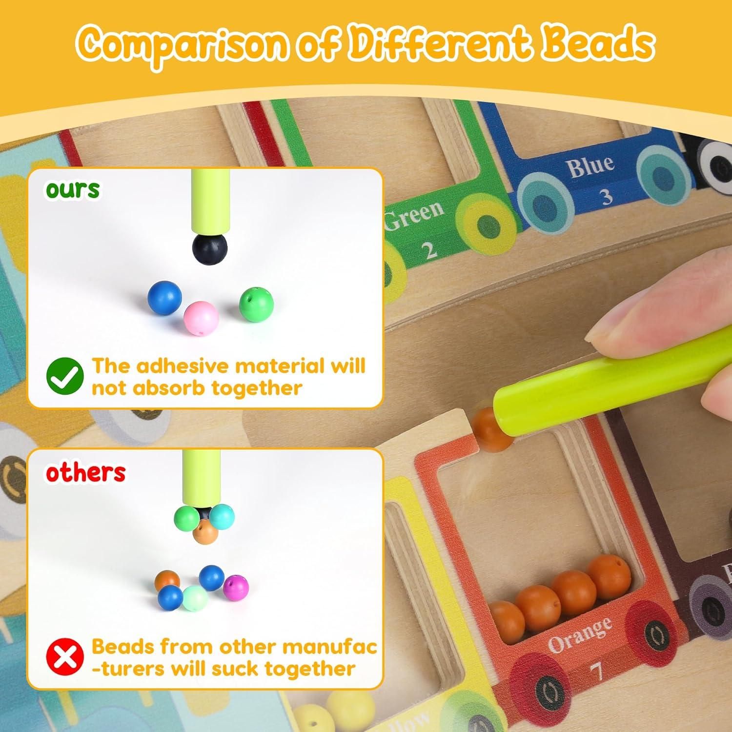 Magnetic Color & Number Maze Montessori Wooden Puzzle Game Board 8feb97-4