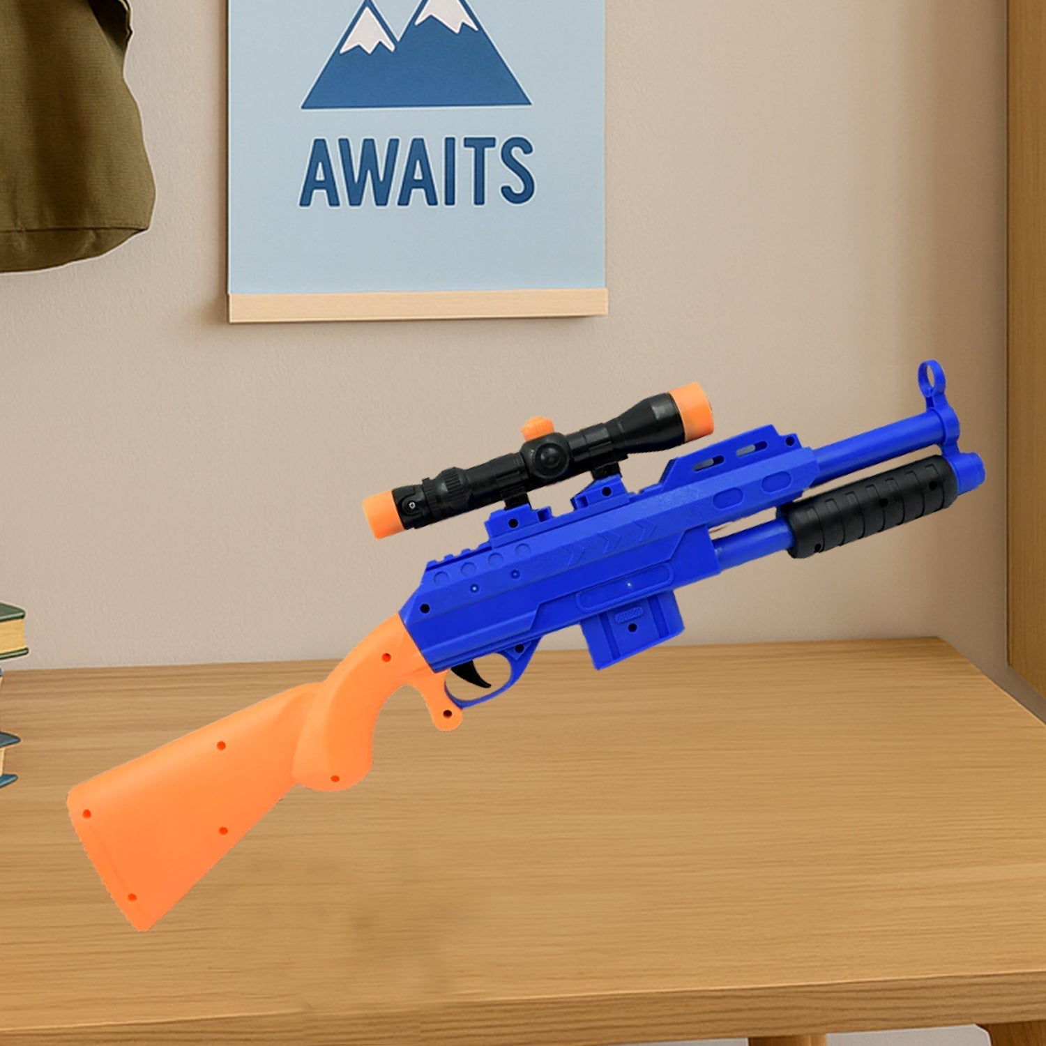 Big Plastic Toy Gun for Kids - 22 Inch Gun Toy for Kids Shooting Gun with 6 fence arrows Kids Toy Return Gift Item, Shot Air Gun For Diwali Gift, Birthday Gift (22Inch) Your Brand